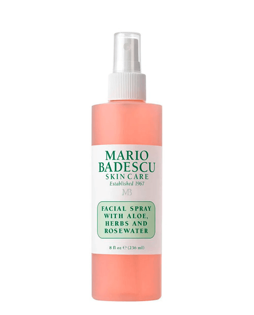 Spray facial con hierbas de aloe y agua de rosas