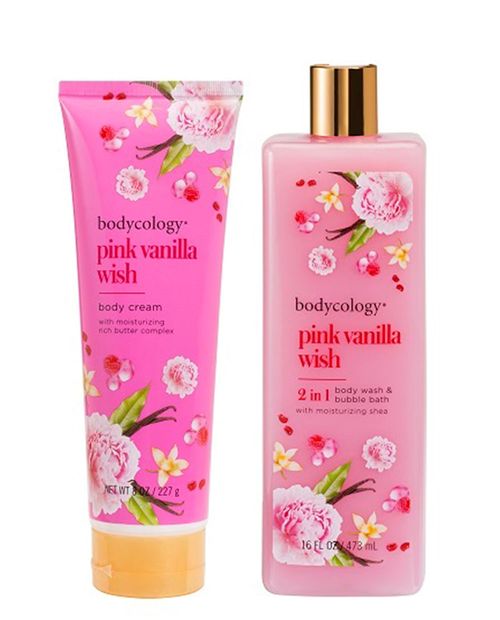 Set de gel de ducha y crema corporal Bodycology Pink Vanilla Wish