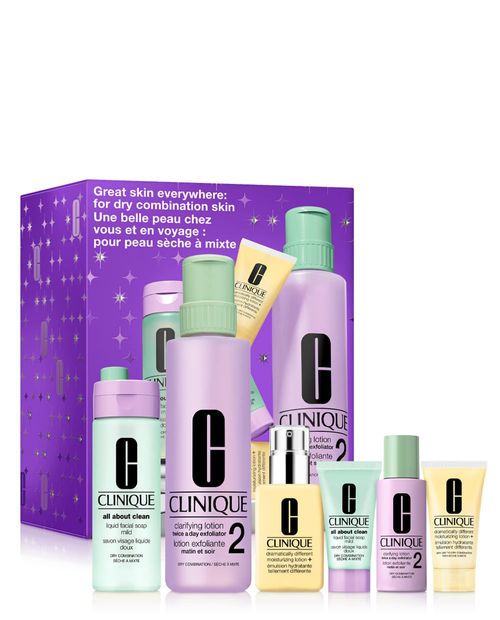Clinique Set Tratamiento Rutina 3 pasos Rostro Great Skin Everywhere: Piel mixta-seca Holiday